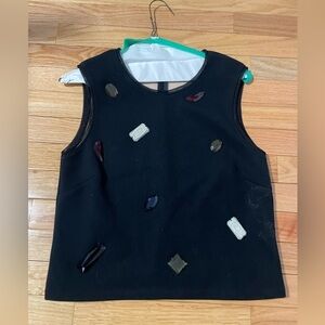 Country Road Black Tank Top With Gems Size Small